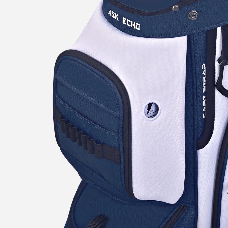 Ask Echo Golf Soundless 2.0 Cart Bag, Abrasion-Resist., Full-Length Divs., Functional, Less Club Chatter, Organizer Top