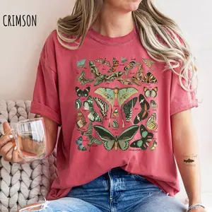 Comfort Colors Vintage Butterfly & Moth Tee, Cottagecore Aesthetic , Gift For Her, Nature Lover Tee, Boho Clothing