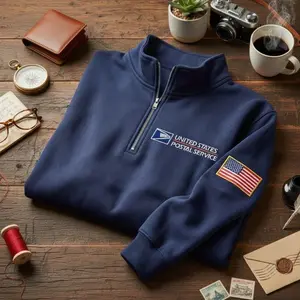 USPS Quarter Zip Sweatshirt, Embroidered United States Postal Service Pullover, Postal Worker Gift, USPS Employee Sweatshirt