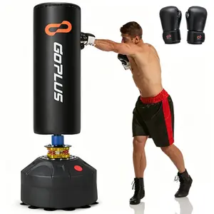 Freestanding Punching Bag Set with Boxing Gloves, Heavy Duty Kickboxing Bag with Suction Cup Base & Shock Absorption, Ultra Stable Standing Punching Bag for Home Gym MMA Thai Boxing Training fathersdaygift
