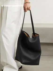 Bucket bag, genuine leather, large capacity, tote bag, European and American style, shoulder bag, casual commuter bag for women.