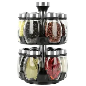 [Glass Jar Bottle Set] 6pcs/12pcs Glass Jar Bottle Set, for Kitchen Organizers And Storage, Pantry Organizers And Storage, Spices Organizers And Storage, Kitchen Organization, Spice Rack, Kitchen Storage And Organization, Storage Cabinet,