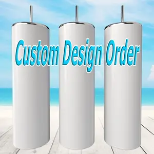 Custom Design Order 20 oz Tumbler Drinkware Insulated Skinny Portable with Lid and Straw for Coffee and Cold Drinks