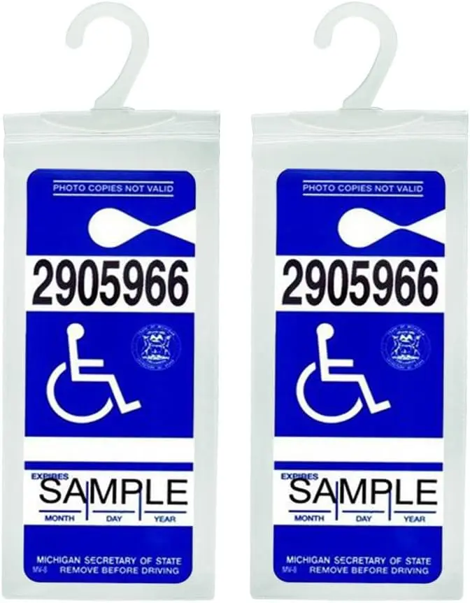 Handicap Placard Holder - Ultra Transparent Disabled Parking Permit Placard Protective Holder Cover with Large Hanger by (Set of 2)