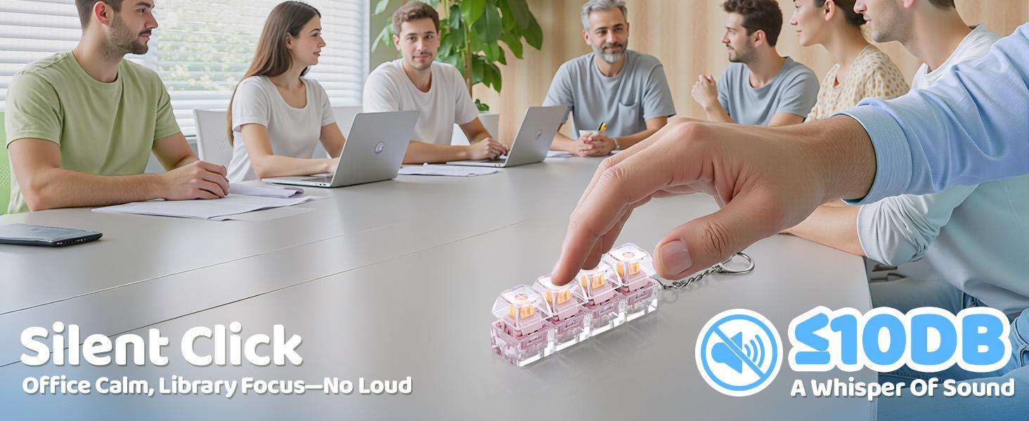 Stress-relieving Toy 2PCS Mechanical Keyboard Compact Design with Crystal Keycaps LED Lights Transparent Acrylic Key Christmas giftchain