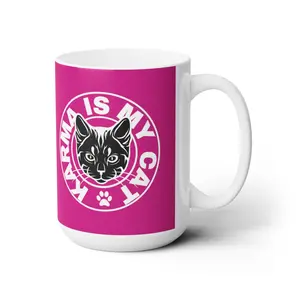 KARMA Cat Ceramic Mug 15oz