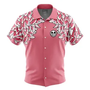 Doflamingo Pattern One Piece Hawaiian Shirt | Cool Summer Anime Vibes for Men & Fans