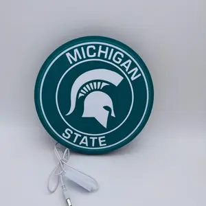 Michigan State University Spartans LED Sign 10" USB Powered for Home Decor Parties Gaming Rooms Easy Setup & Shipping