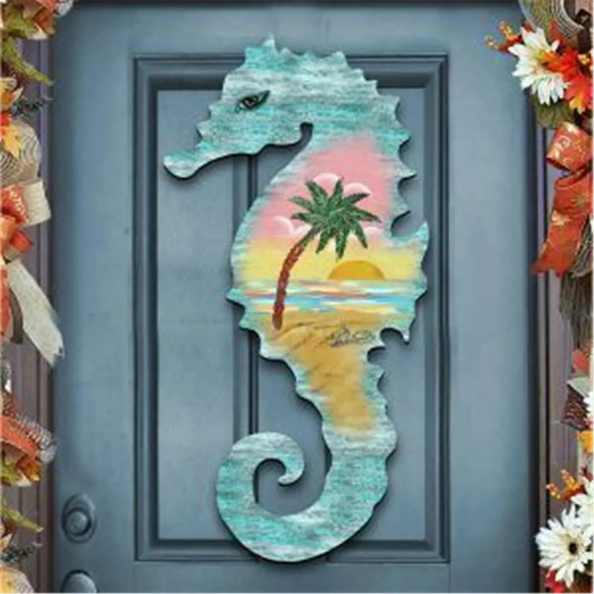 212 MAIN Handcrafted Vintage Seahorse Wood Wall Art - Home Decor Products, Artistic Hanging Room Decoration, Thoughtful Gift Option
