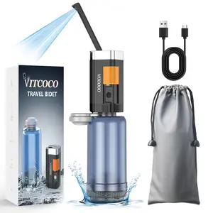 Portable Bidet for Travel, VITCOCO Rechargeable Bidet Sprayer with 400ml Bottle Capacity, Waterproof High Pressure Handheld Bidets for Women/Men, Postpartum Care, Hygiene Cleaning