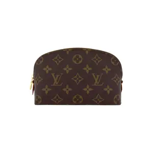 Louis Vuitton Classic Monogram Canvas Cosmetic Pouch Clutch Bag for Women, Brown