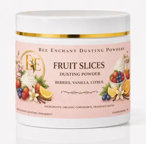 Bee Enchant’s Fruit Slices Custom Body Dusting Perfume Powder- Scented - Finely Milled powder Talc-Free Fragrance Vanilla Daily- Natural Shower Powder Cosmetic-body powder- perfume powder