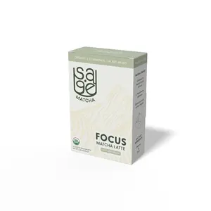 Sage Matcha Focus Organic Matcha Latte - Single-Serve Ceremonial Matcha Latte Powder, Plant-Based, Gluten-Free Beverage, 6 Packets, Extra-Creamy Latte - Milk