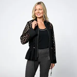 MarlaWynne WynneCollection Cotton Eyelet Peplum Jacket