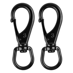 2Pcs 4.7” Stainless Steel Swivel Snap Hooks- Heavy Duty Spring Snap Hooks for Flagpole Rope, Diving Clips Swivel Eye Snaps Great for Marine, Dog Leash, Keychain, Boat Anchor Rope, Bird Feeder
