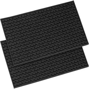 2 count Bar Mat for Countertop 18 x 12 Inch Dish Drying Mat -Safe Bar Mats Non Slip Rubber Bar Service Spill Mat for Kitchen,Coffee Bar, Bars,Restaurants Counter Top
