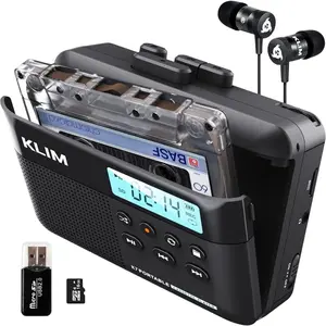 Cassette Tape Player + Cassette to MP3 Converter + Portable Cassette Player + Cassette Player + Built-in Microphone & Speaker + Rechargeable Battery + Earphones + 16GB SD Card