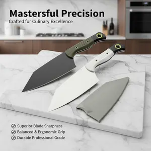 A fixed-blade outdoor tool crafted with G10 handle and high-hardness D2 steel for smooth and consistent cutting performance Ideal for camping hiking outdoor activities and home use