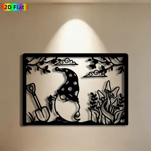 1pc Gnome Metal Wall Art,Gnome Statue Mural, Ideal Gift for New Year, Easter, Garden Decor Enthusiasts, Weather-Resistant Metal Wall Decor Wall Sculptures, Perfect for Patio Wall & Garden Fence, Unique Outdoor Decor