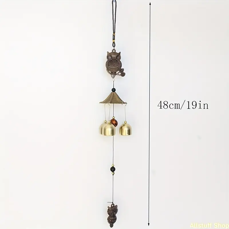 1pc Owl Hanging Wind Chimes - Outdoor Memorial Decor for Patio, Lawn - Garden Decoration Gift