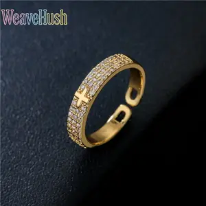 Niche Light Luxury Geometric Open Ring for Women, Copper Plated 18K Gold Micro Paved Zircon Ring, Minimalist Trendy Statement Jewelry, Adjustable Dainty Band, Perfect for Daily Wear, Dating, Party & Gift Giving