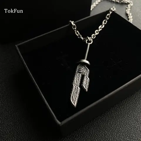 Jujutsu Kaisen JJK Toji Fushiguro Inverted Spear Of Heaven Stainless Steel Pendant Necklace - Supernatural Handmade Artistry Cosplay Jewelry, 25mm Chain, Gifts for Adults