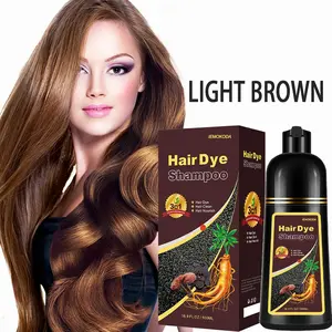 Natural Hair Dye Shampoo 3-in-1 ,Light Brown Instant Hair Color Shampoo-herbal ingredient,Gray Coverage & Long-lasting for Women & Man Haircare 500ml