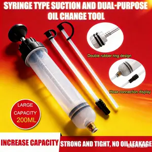 200CC Oil Fluid Extractor Pump – Manual Automotive Fuel & Oil Extraction Tool | Quick Absorption Syringe Pump for Car, Motorcycle & Small Engine Maintenance | Easy Fluid Transfer for Repair & Service