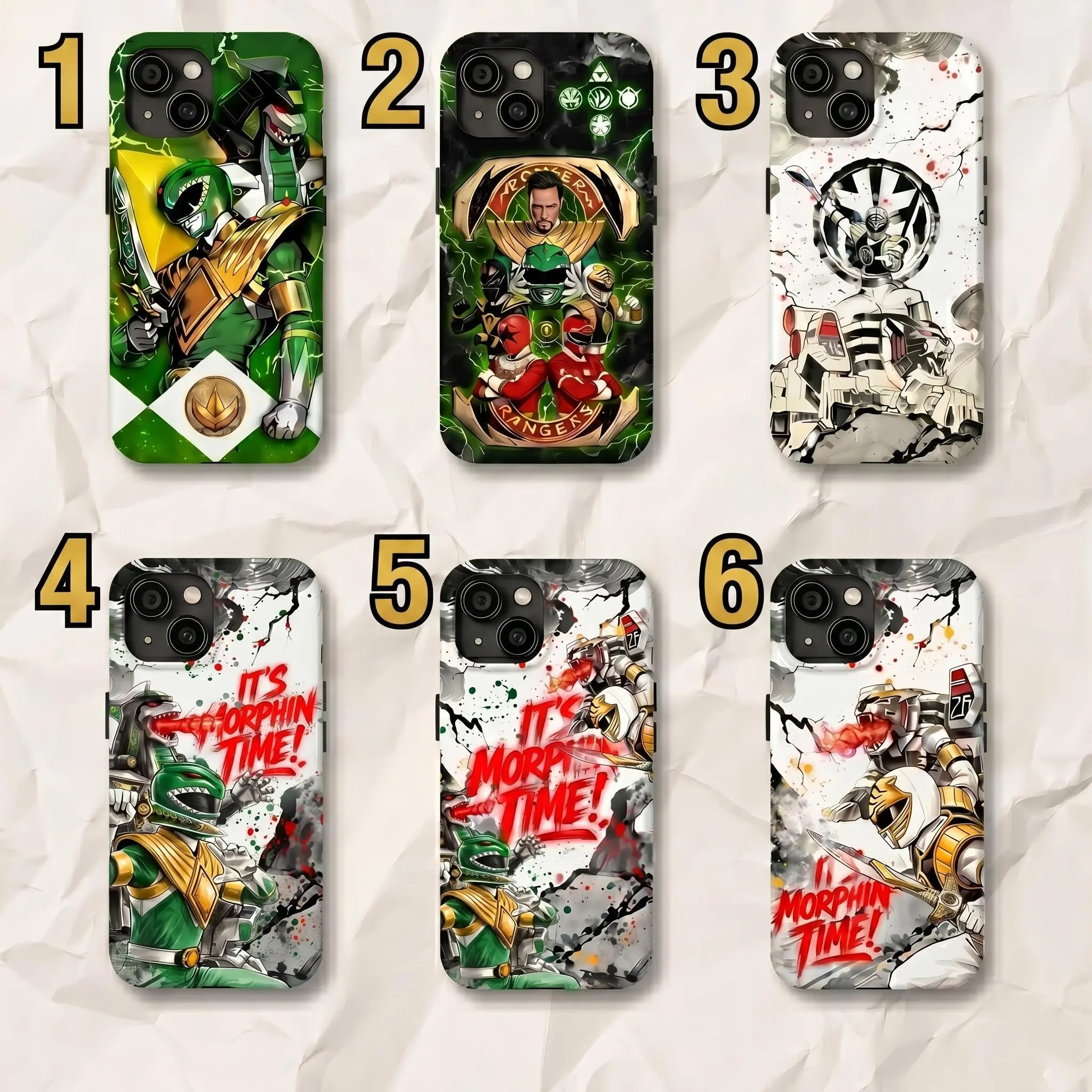 Designs Mighty Morphin Ranger Tough Phone Case Collection, Custom Dino Thunder Design–iPhone Case,Suitable for iPhone 17-11 Pro Max/Plus and  Samsung Galaxy S23-25