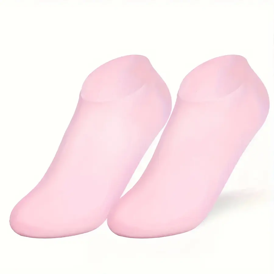 Silicone Moisturizing Socks, 1 Pair Reusable High Elasticity Socks, Suitable for Dry Skin Night Spa Treatment, Non-slip Gel Heels Suitable for At-home Foot Care