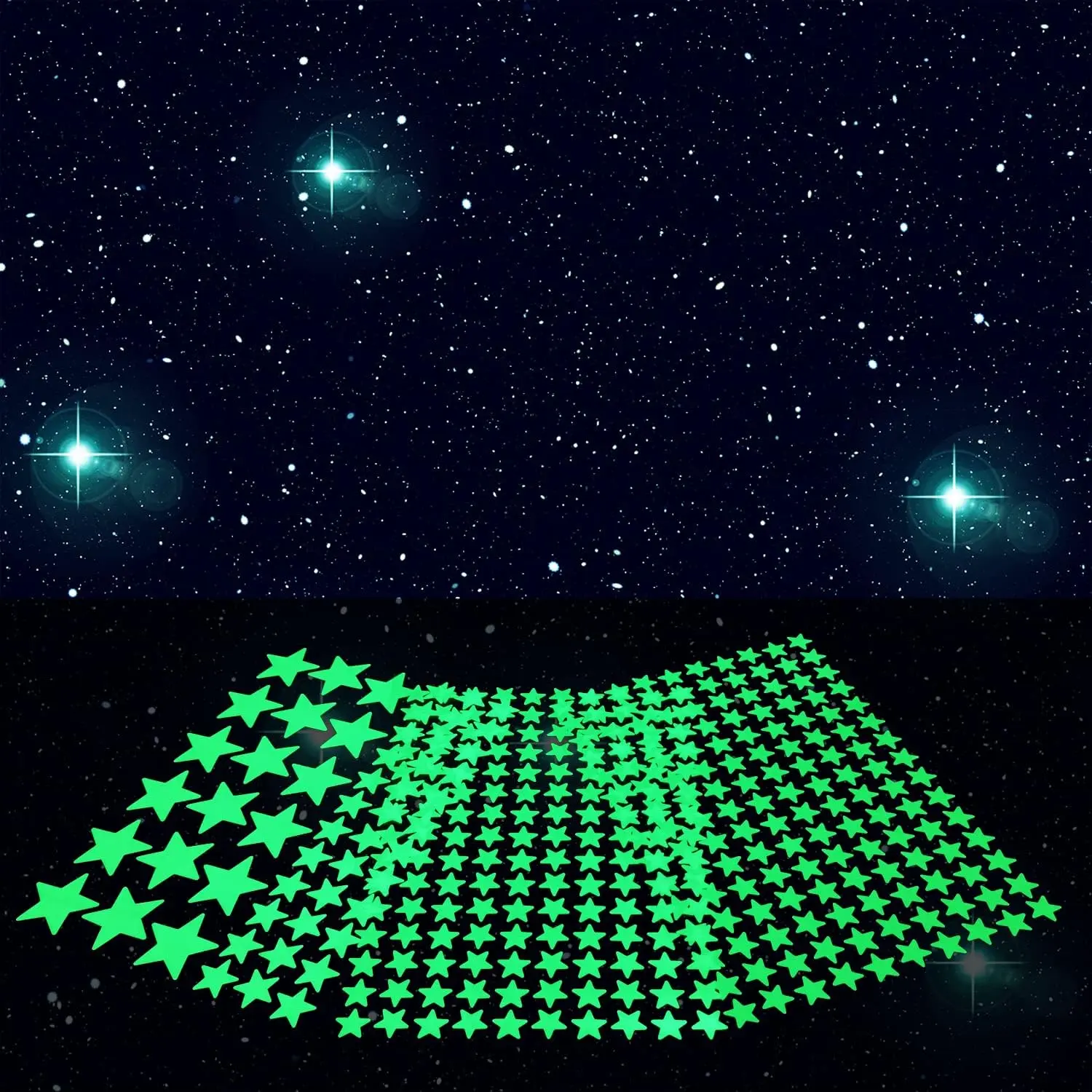 354 pcs Glow in The Dark Star Stickers for Ceiling | Luminous Adhesive Wall Decals, Bright & Long-Lasting
