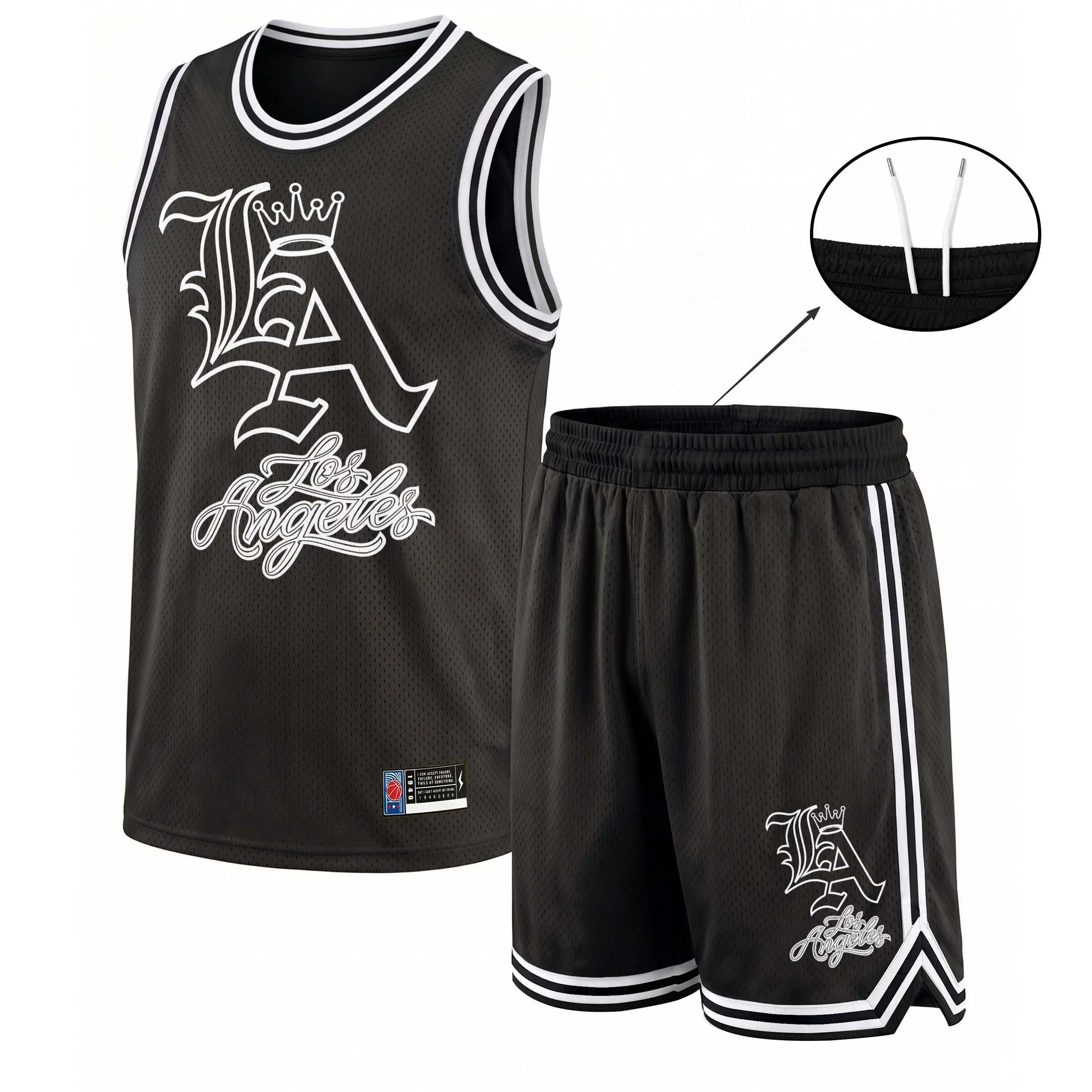 Men's 2-Piece Basketball Set, Lightweight Color Block Quick Dry Mesh Jersey and Shorts Outfit for Gym & Streetwear, Dry Cleanable, Breathable, Two-Piece