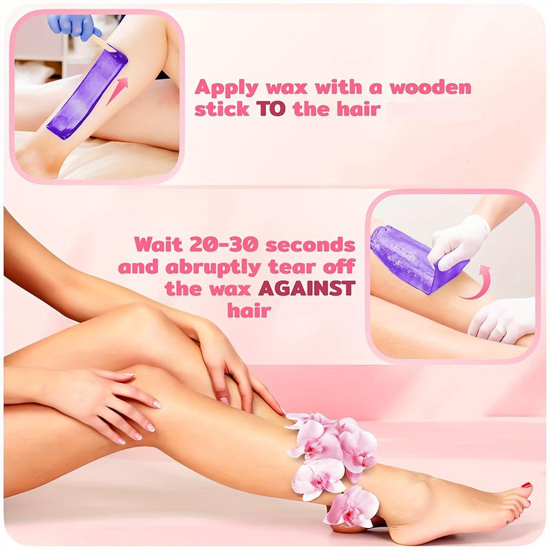 Viilife Waxing Kit - Pink Electric Wax Warmer with 10 Wax Strips for Face Armpit & Legs Hair Removal - 200ml Capacity - Grooming Needs Body Care