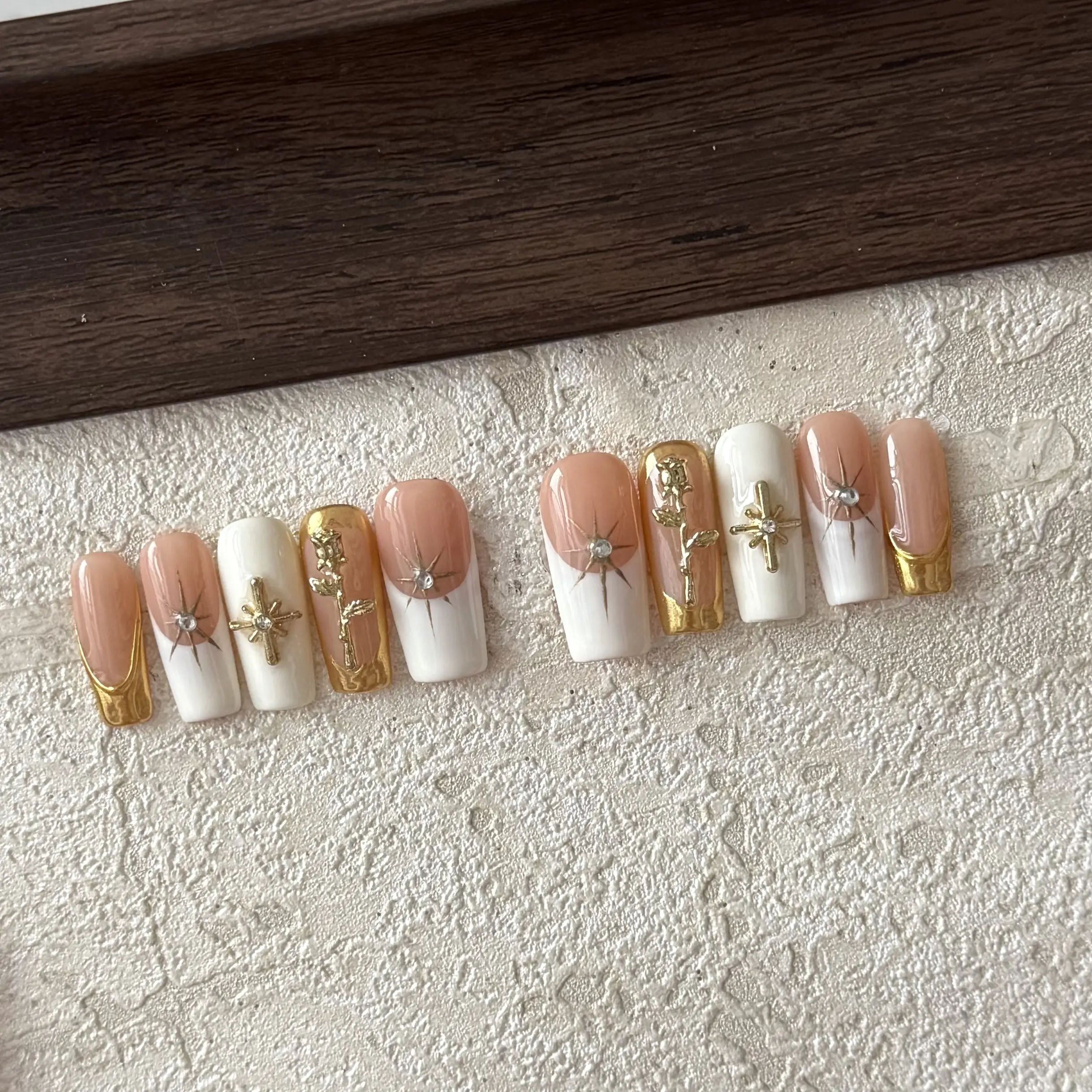 SQUARE/COFFIN HANDMADE PRESS ON NAILS 10PCS/SET ACRYLIC NAILS