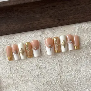 MEDIUM SQUARE/COFFIN HANDMADE PRESS ON NAILS 10PCS/SET ACRYLIC NAILS