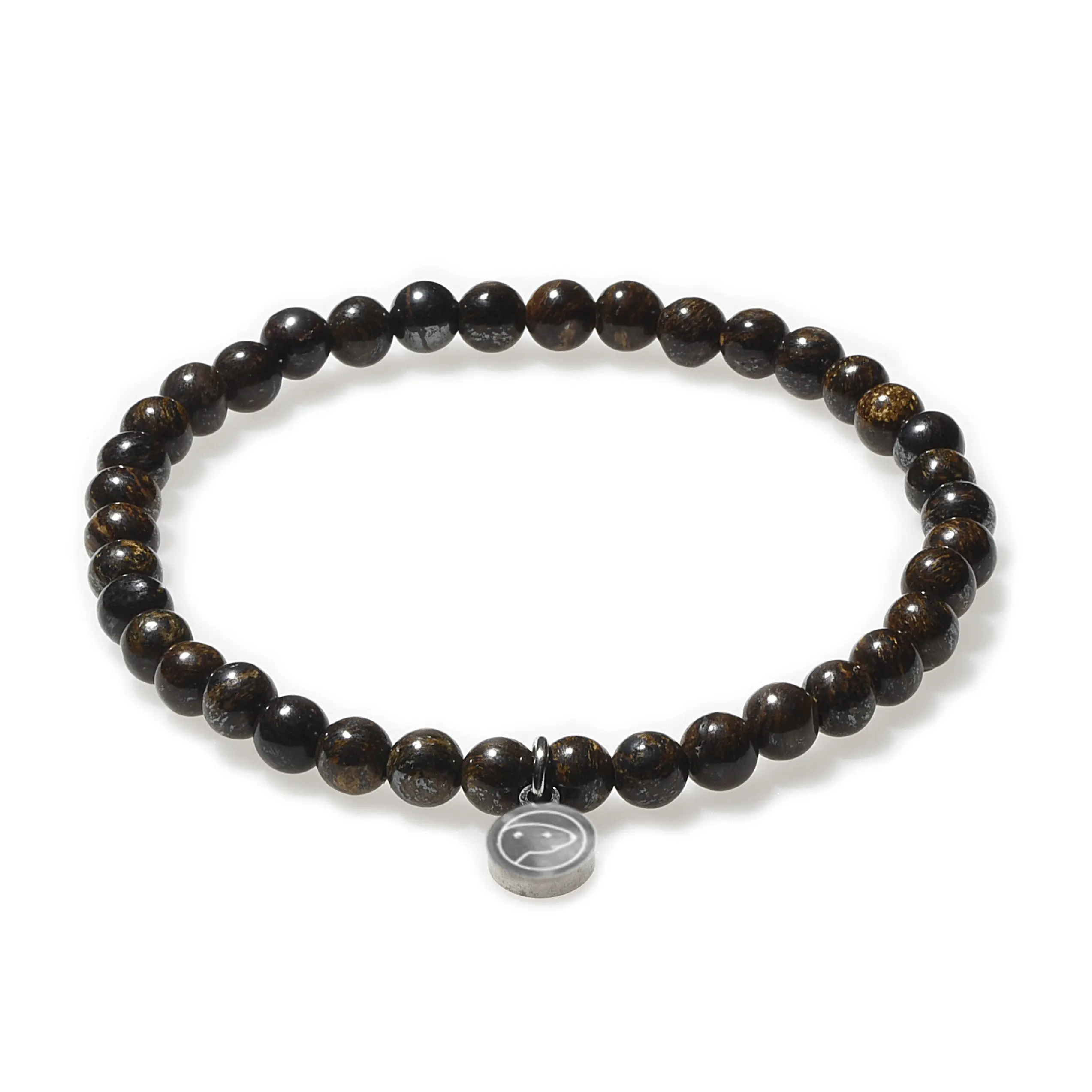 Bronzite Bracelet, Otter Spirit, Women, 4mm Beads, Crystal Bracelet, Bronzite, Root & Solar Plexus Chakra, Empowerment, Protection, Sterling Silver Otter Charm