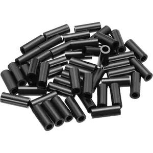 50Pcs ABS Unthreaded Round Spacers, 4mm ID 7mm OD 19mm Height Black Plastic Nylon Washers Nuts for M4 Screws Bolts Barrel