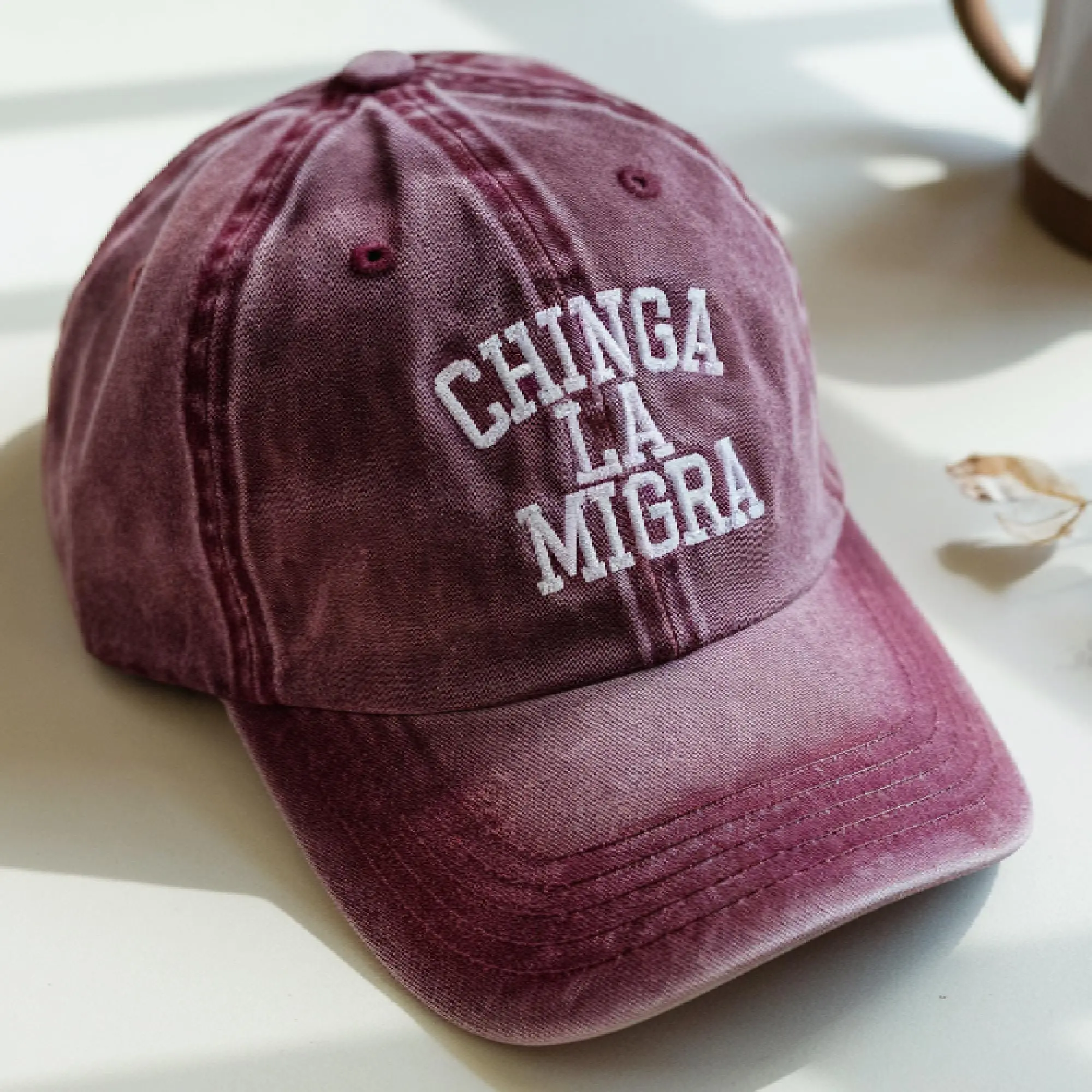 Embroidered Chinga La Migra Hat, Chinga La Migra Cap, Abolish Ice Political Hat DACA Hat Liberal Hat Immigrant Rights Hat Social Justice Hat