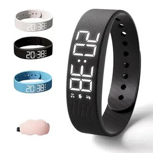 LED Digital   Watch Adjustable Snooze-proof  Bracelet with Running Pedometer Waterproof Vibrating