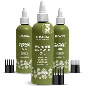 Lebanta Batana Wonder Growth Oil For Hair Growth BOGO 100% Pure Raw Natural Blend With Organic Castor Pumpkin Seed Coconut Rosemary Oil Thicker Stronger Hair For Men Women Scalp Haircare Serum