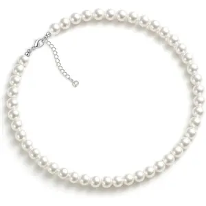 Pearl Necklace 8MM Dainty Round Imitation Pearl Choker Necklace Wedding Pearl Necklace Delicate Jewelry for Women Simple Bridesmaid Jewelry Gifts 2026