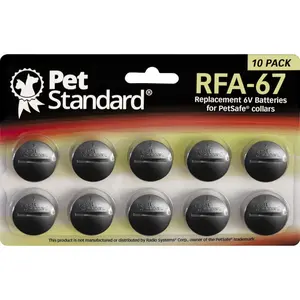 Standard Replacement RFA-67 6V Lithium Batteries Compatible with PetSafe Battery-Operated Pet Products and Specific Dog Receiver Collars RFA-67D-11 Pack of 10