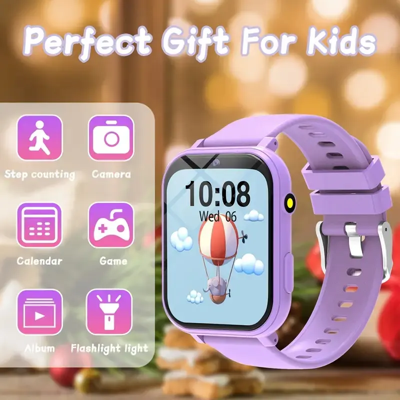 Kids Smart Watch with Camera, Album, 18 Games, Calculator, Calendar, LED Light, Perfect Holiday Gift for Children Wrist Watch