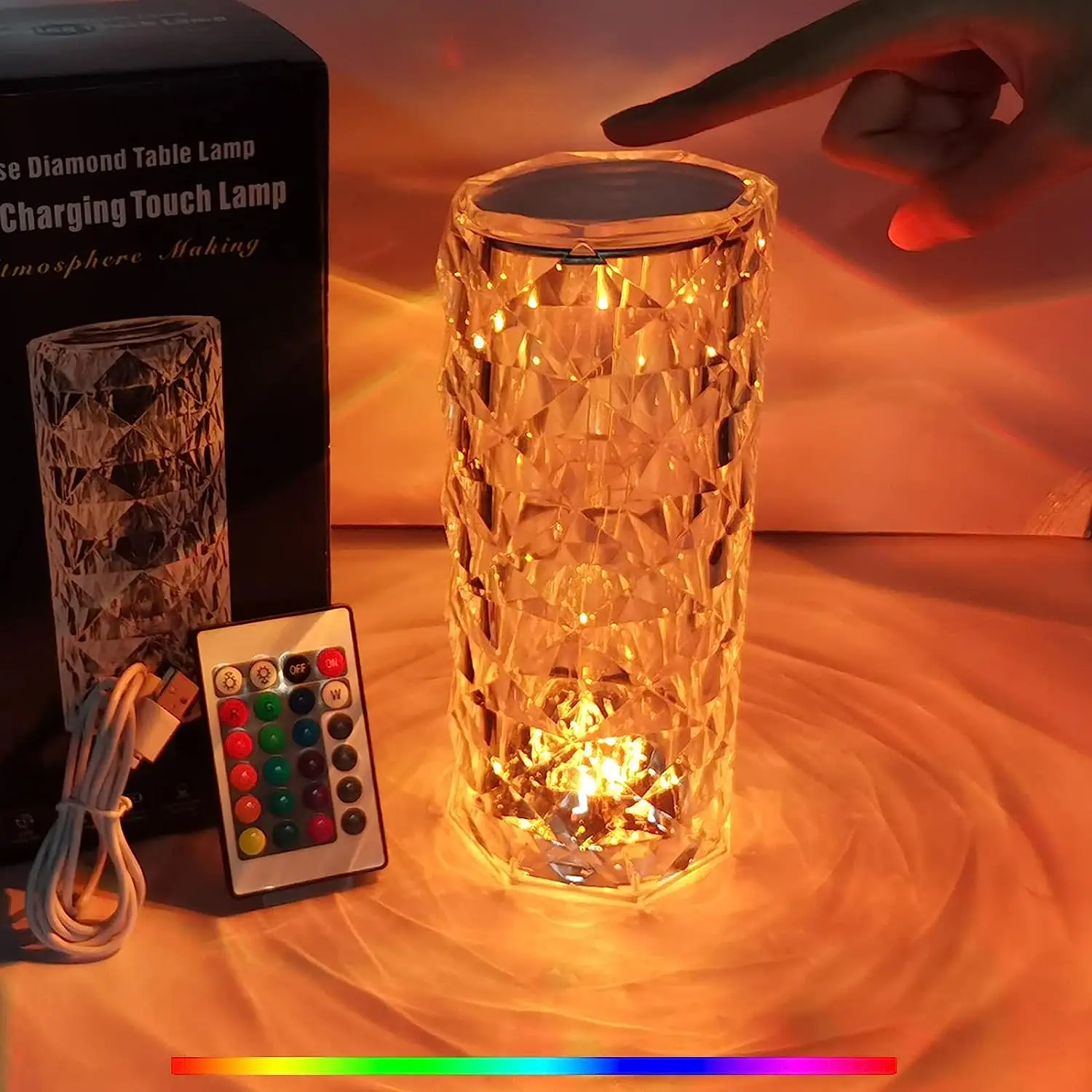 Crystal Table Lamp - Color Changing Night Light