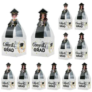 25 Piece Transparent PVC Candy Gift Boxes, Graduation Party Bachelor Gown Small Gift Decorative Box, Perfect for Friends, Couples, Classmates