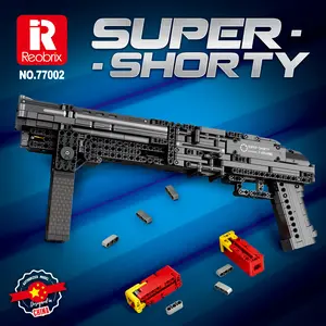 Reobrix Super Shorty NO.77002 BPA Free Collaborative Tactical Building Block Set DIY Handle Set for Team Activities & Festival Gift Blasters