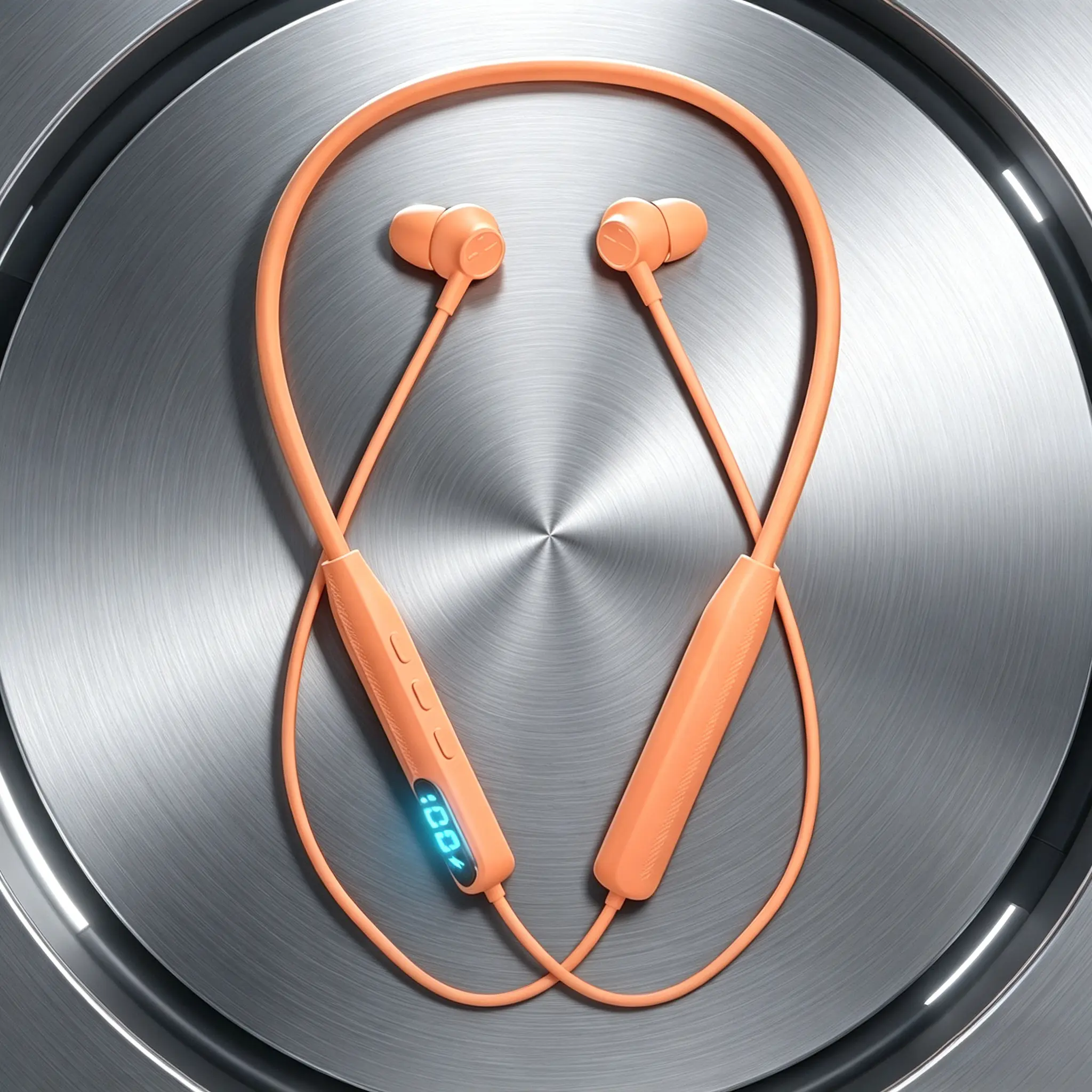 Magnetic Bluetooth Neckband Earbuds, Orange Hi-Vis Industrial Construction Headphones with LED Display, 72H Long Battery, IPX5 Waterproof In-Ear Headphones with Built-in Mic for Warehouse Work, Gym