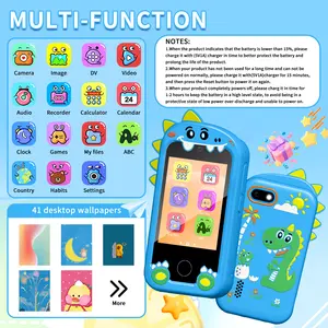 Kids Smart Phone 2.8" Touchscreen HD Dual Camera Learning Toy for Boys and Girls Ages 3-9, Includes Games, Music Player & 8GB Card