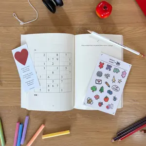 Mindful Sudoku Gift Bundle - Guided Sudoku Journal with Limited Edition Sticker Sheet, Plantable Bookmark & Daily Tracker, Mindful Sudoku Pencil