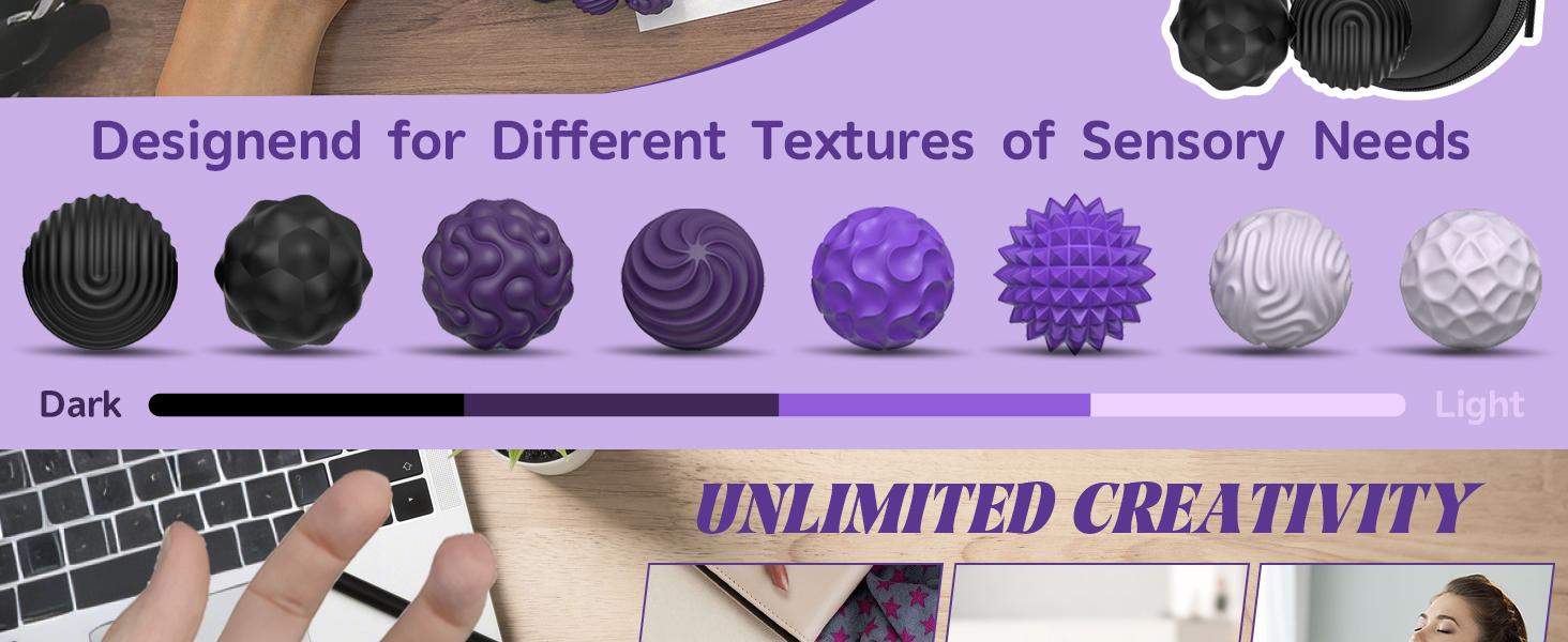 Silicone Magnetic Balls, Fidget Toys for Adults & Teens, 8PCS Stress Balls Sensory Toy, Quiet Magnet Desk Fidgets with Textured, ADHD Anxiety Relief Items, Fun Stocking Suffers Gifts